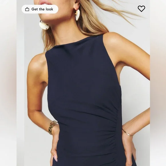 NWOT Reformation Senna Dress (Navy) - Picture 5 of 8